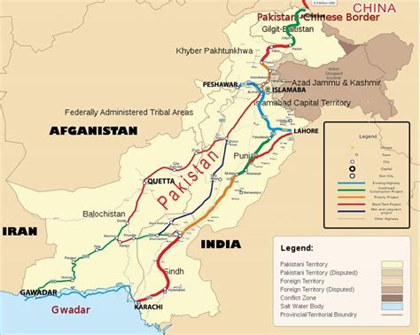 how many miles apart are pakistan and china